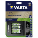 Varta LCD Smart Charger+ -latauslaite ja 4 kpl AA (LR6) 2100 mAh akkuparistoja