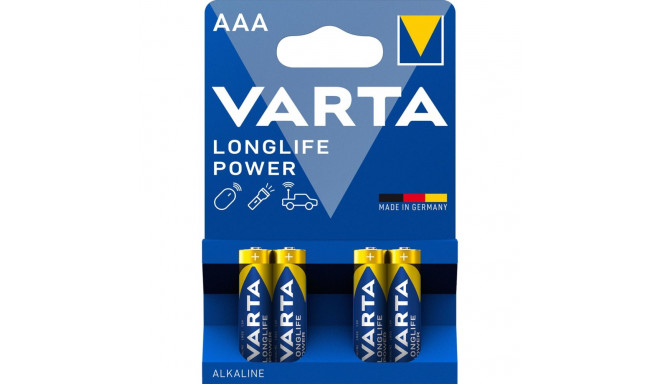 Varta Longlife Power leelispatarei, 4 tk AAA (LR03) patareid