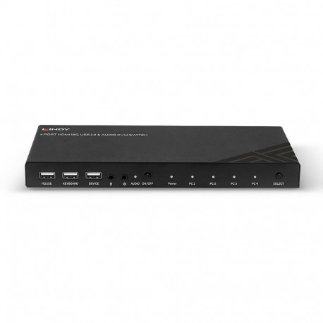 4-pordiline kvm-lüliti HDMI 4K60 USB 2.0 ja heli, must