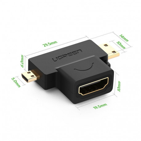 UGREEN 20144 adapter mini | micro HDMI HDMI mustaks