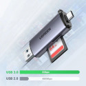 Ugreen CM185 50706 reader for SD / micro SD cards on USB-A 3.0 / USB-C 3.0 - gray