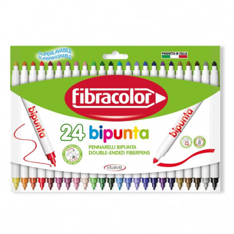 Viltpliiats Fibracolor Bipunta kaheotsaga 2 ja 4,5mm 24 värvi