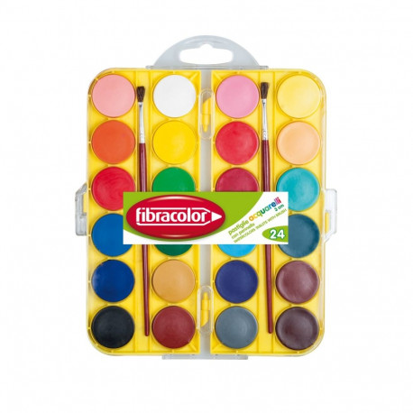 Akvarellvärvid Fibracolor Acquarelli 24 värvi +pintsel