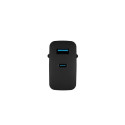 NATEC RIBERA GAN CHARGER 1x USB-A + 1x USB-C 45W BLACK