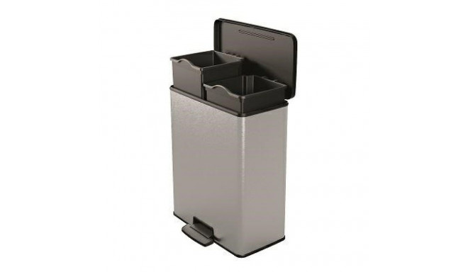 CURVER pedaal prügikast 26L+26L / metalliseeritud