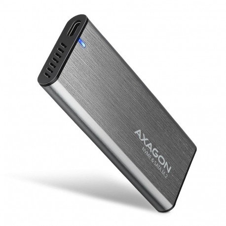 AXAGON EEM2-SG2 RAW BOX väline korpus M.2 SSD-dele USB-C 3.2 Gen 2 - hõbedane
