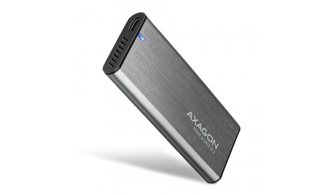 AXAGON EEM2-SG2 RAW BOX väliskorpus M.2 SSD-dele USB-C 3.2 Gen 2 - hõbedane