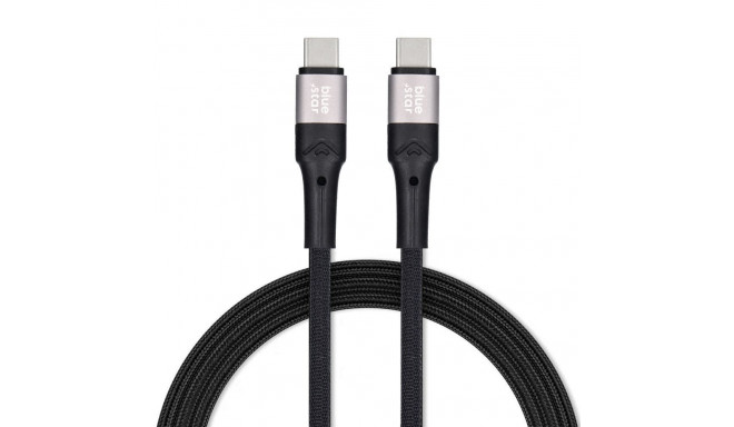 Cable USB C do USB C Blue Star 3A 60W PD QC4.0 with braid 2 m TFK-DC-004 black