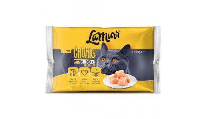 CAT FOOD LAMURR POUNCH CHICKEN 4X100G