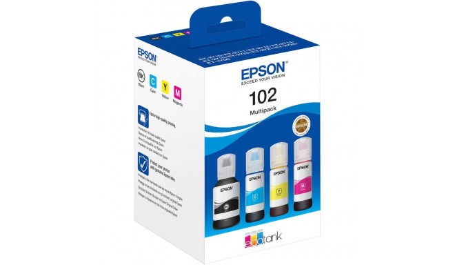 Epson 102 EcoTank -tindipudelikomplekt, 4 värvi