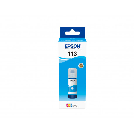 Epson 113 EcoTank -mustepullo, syaani