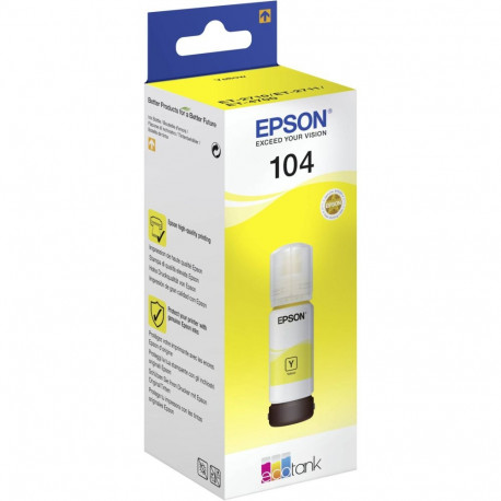 Epson 104 EcoTank -mustepullo, keltainen