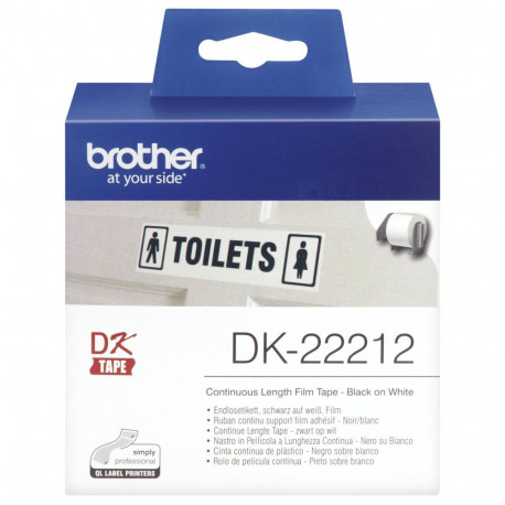 Brother DK-22211 -rullatarra, filmi, musta/valkoinen, 29 mm