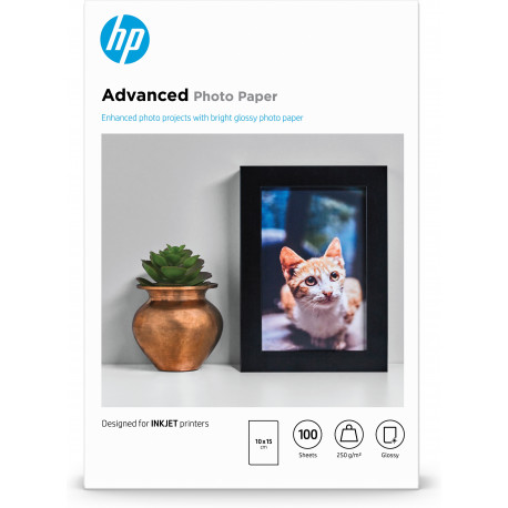 HP Advanced Photo Paper Glossy -valokuvapaperi, 10 x 15 cm, 100 arkkia