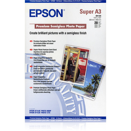 Epson Premium poolläikiv fotopaber, A3+, 20 lehte