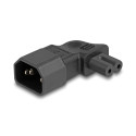 Toiteüleminek C14 - C7, 2.5A IEC 60320 nurgaga must