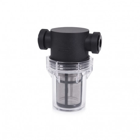 ES inline osakestefilter 2x G1/4" IG/IG suur jahutusvedeliku ringluse jaoks, must/läbipaistev