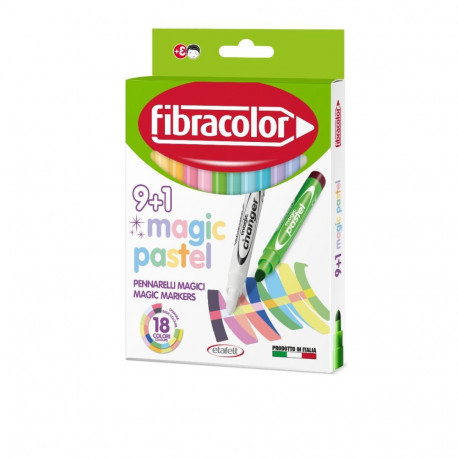 Viltpliiats Fibracolor Magic Pastel 9 värvi +1 värvimuutja