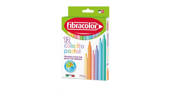 Viltpliiats Fibracolor Colorito Pastel 12 värvi