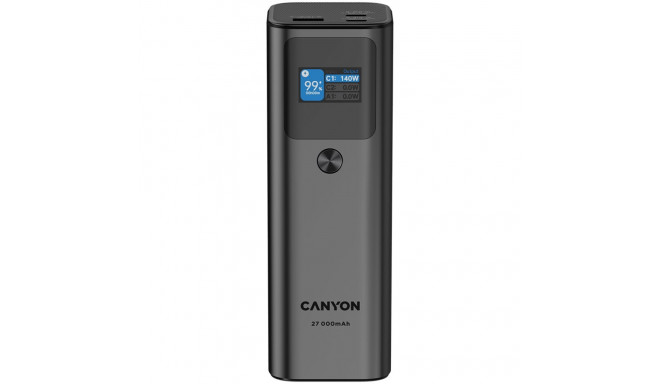 CANYON power bank PB-2010 TFT 27000 mAh 97.2Wh PD140W QC 3.0 Dark Grey