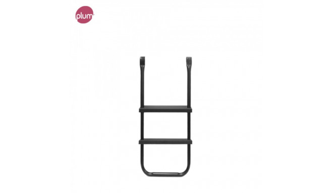 Plum Adjustable Universal Trampoline (2.4m - 4.2m compatible) Ladder with Safe Fixation (6y+) Black