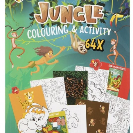 Värviraamat lisadega Dzungel 64 lehte