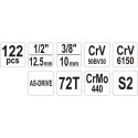 Yato YT-38901 Tool set XXL 1/4-1/2" 122 items