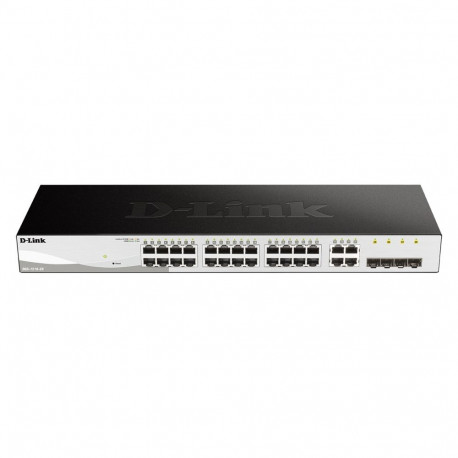 D-LINK DGS-1210-28 gigabit nutikas lüliti 24 10/100/1000Base-T pordi ja 4 gigabit MiniGBIC (SFP) por
