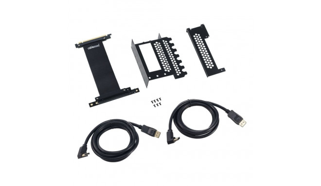 CableMod vertikaalne graafikakaardi hoidik PCIe x16 riser-kaabliga, 2x DisplayPort – must