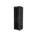 LANBERG free standing rack 19inch cabinet 42U 600x600 glass door LCD flat pack black