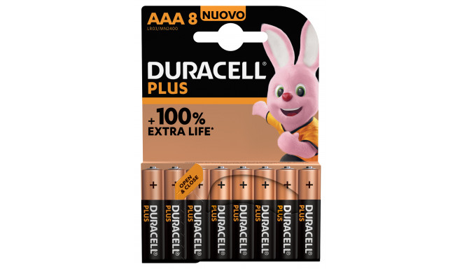 Duracell Plus MN2400 AAA, Alkaline, 8 pc(s)