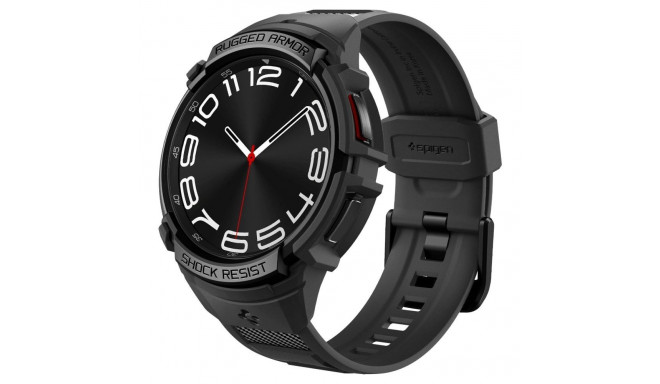 Spigen Rugged Armor Pro Case with Strap for Samsung Galaxy Watch 6 Classic (43mm) - Black