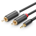 UGREEN AV102 2x RCA kaabel (Cinch) 3,5 mm 1,5m (must)