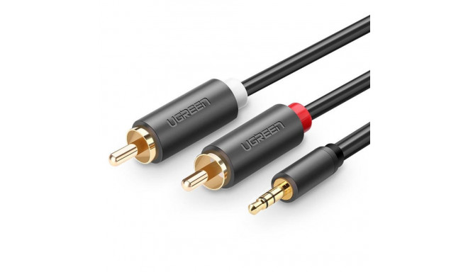 UGREEN AV102 2x RCA kaabel (Cinch) 3,5 mm 1,5m (must)