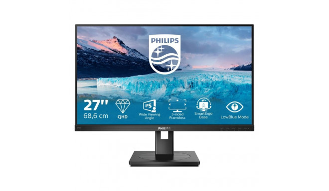Philips S Line 275S1AE/00 LED ekraan 68,6 cm (27") 2560 x 1440 pikslit 2K Ultra HD LCD must