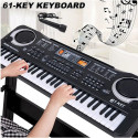 Kiddyz PI4 2in1 Electronic piano & 61 key bandstand Music Sound Machine with microphone Black