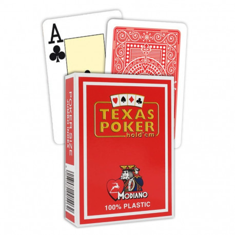 Modiano Texas Hold Em Jumbo Index Playing Cards (Red)