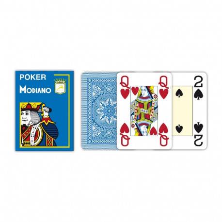Poker 4 Jumbo Index Modiano Playing Cards (Light Blue)