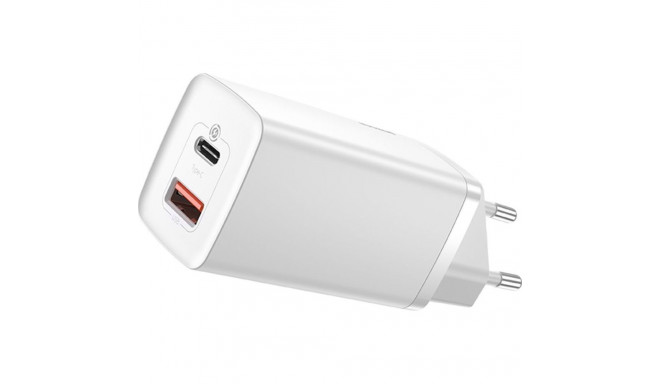 Baseus Wall Quick Charger GaN2 Lite 65W USB + USB-C QC4+ PD3.0 SCP FCP AFC White