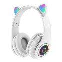 Bemi B39 Noise Cancell Kids Cat Bluetooth Wireless Headset FM Radio / MP3 Mico SD and Phone call Whi