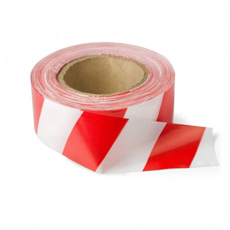 Border tape / danger tape 75mm x 100m red/white