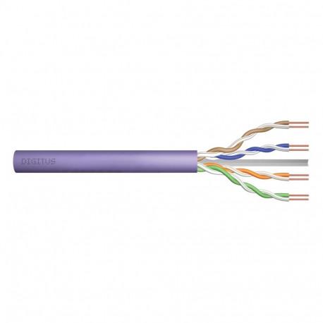 Installation cable DIGITUS cat.6, U/UTP, B2ca, AWG23/1, LSOH, 500m, lilla rull