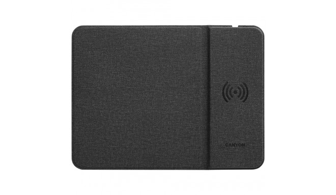 CANYON MP-W5, Mouse Mat with wireless charger, Input 5V/2A,9V2A Output 5W/7.5W/10W, 324*244*6mm, USB