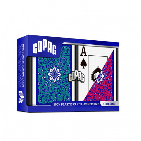Copag 1546 Neoteric Poker Size Jumbo Index Playing Cards Double Deck (Red And Green)