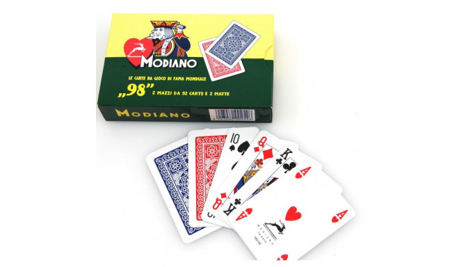 ''98'' Poker Cards 2 Deck Set Modiano (Red And Blue)