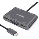 Dokkimisjaam Sandberg USB-C Dock 2xHDMI+1xVGA+USB+PD