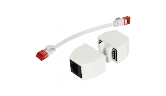 "ALLNET TP-TP Kupplung CAT6A Buchse 1:1 8-pol. RJ45 magnetische Sicherungskupplung Abwurfbuchse PoE 