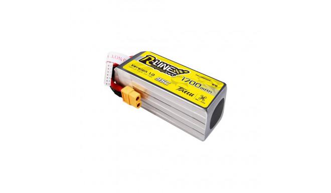 Tattu R-Line 22.2V 1700mAh 6S 95C Lipo Battery with XT60 Plug