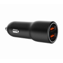 Car charger 2xUSB-A QC3.0 36W black