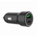 Car charger USB-A/USB-C 20W PD black